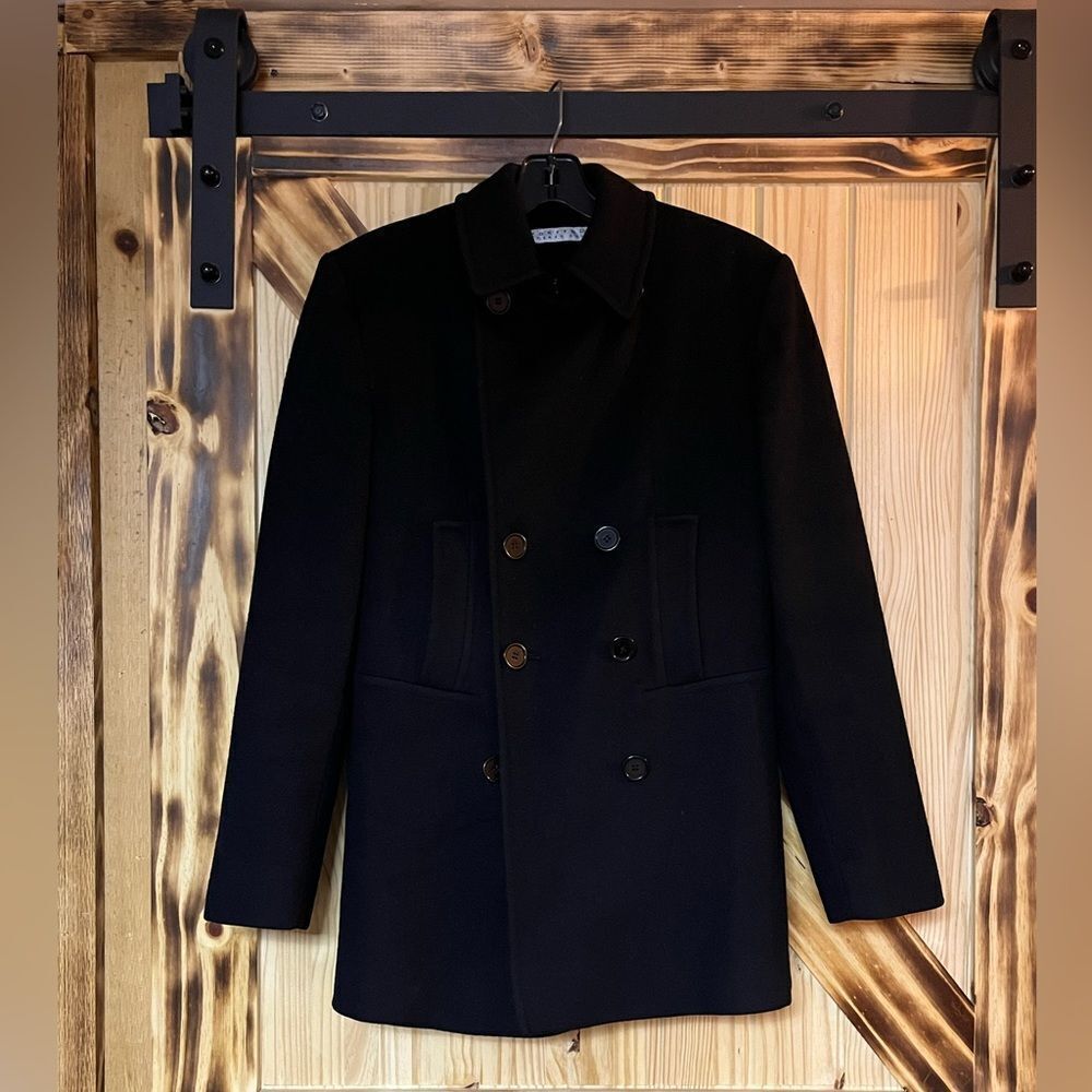 Vintage Perry Ellis Pea Coat Black 6